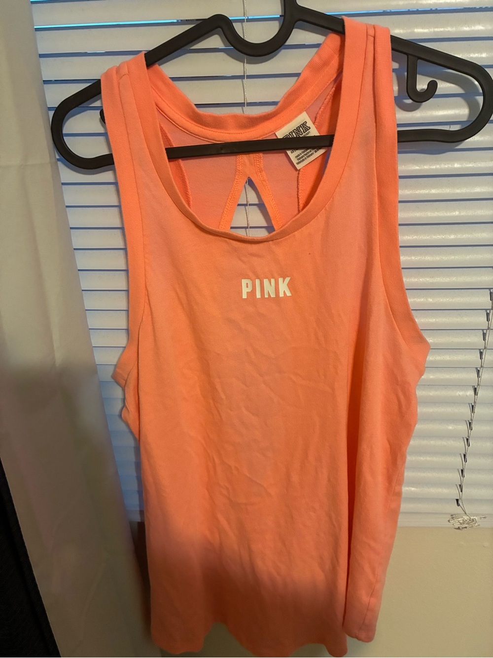 PINK Victoria's Secret Coral Tank Top with White Logo